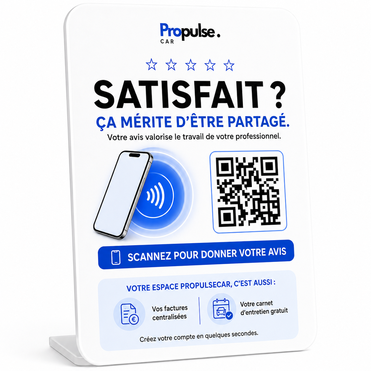 Plaque NFC PropulseCar